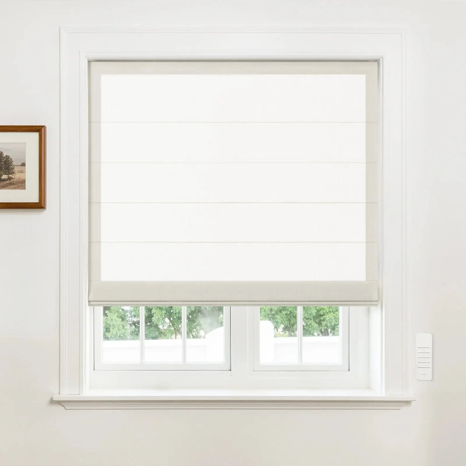 Alvin Motorized Sheer Room Darkening Roman Blind?-TWOPAGES