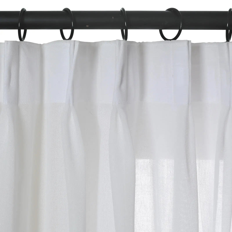 Florida Embossed White Semi Sheer Curtain Pleated?-TWOPAGES