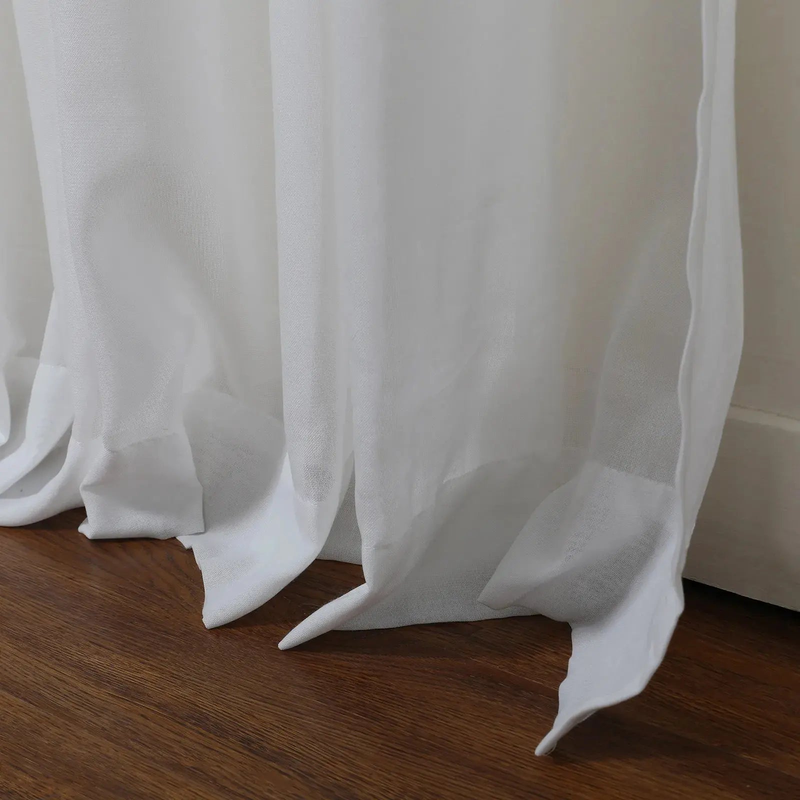 Florida Embossed White Semi Sheer Curtain Pleated?-TWOPAGES