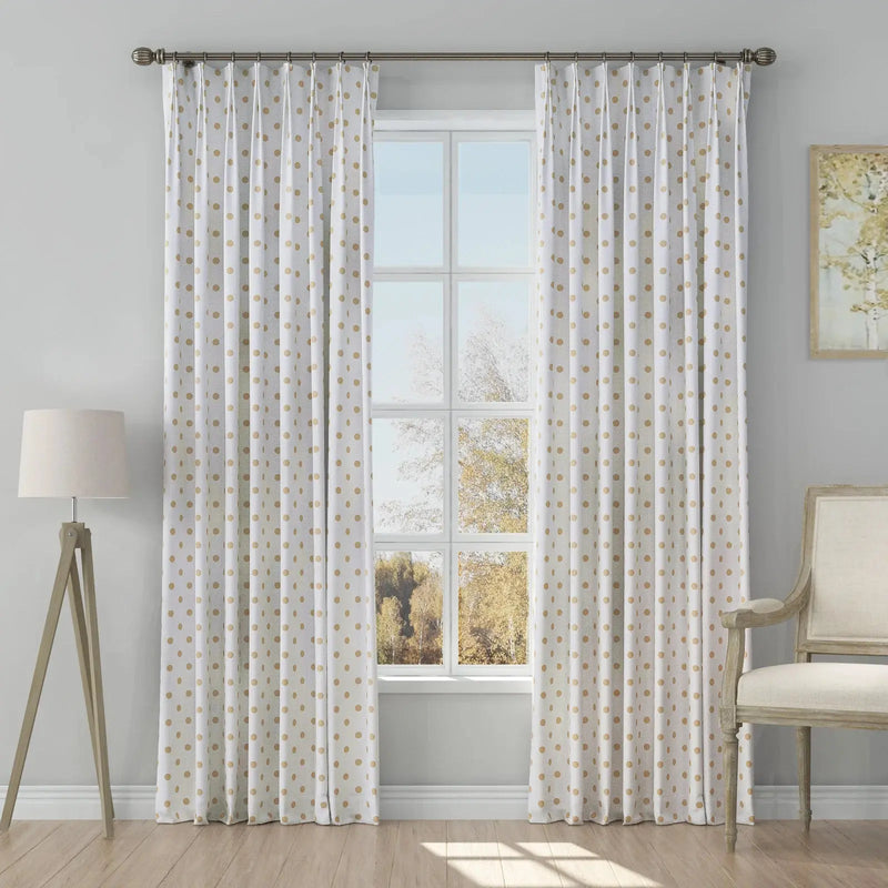 Stefana Silber Print Linen Blend Curtain Drapery Pleated?-TWOPAGES