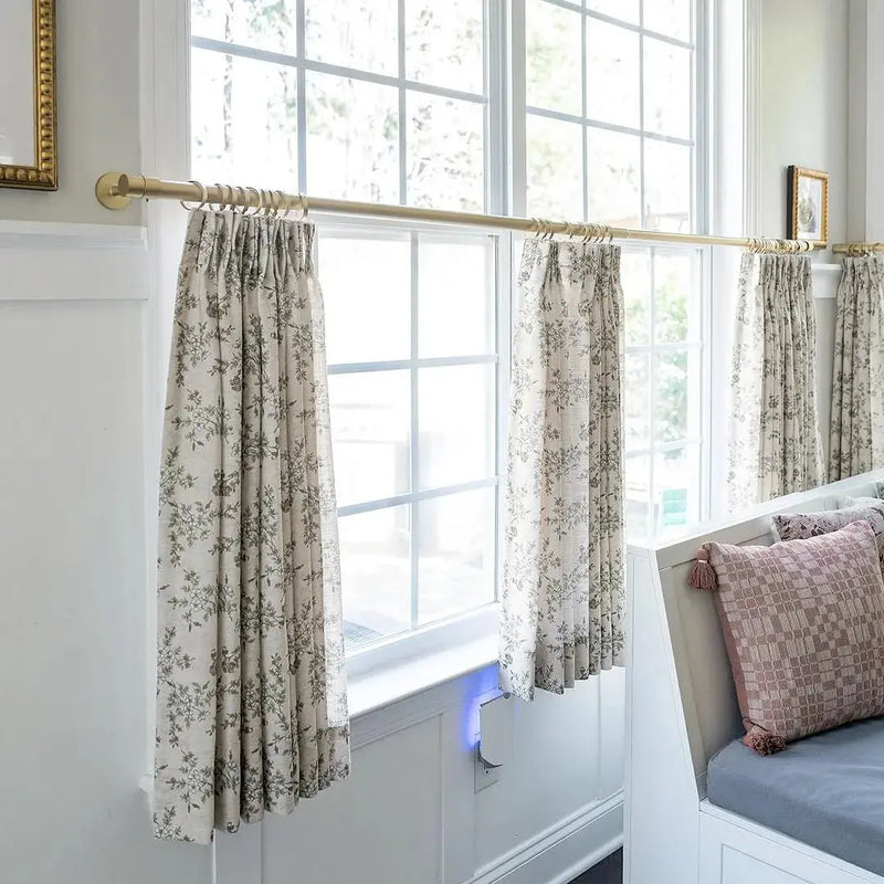 Sara Le Print Linen Pleated Cafe Curtains?-TWOPAGES