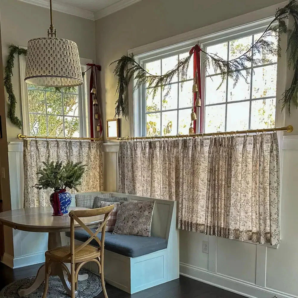 Sara Le Print Linen Pleated Cafe Curtains?-TWOPAGES
