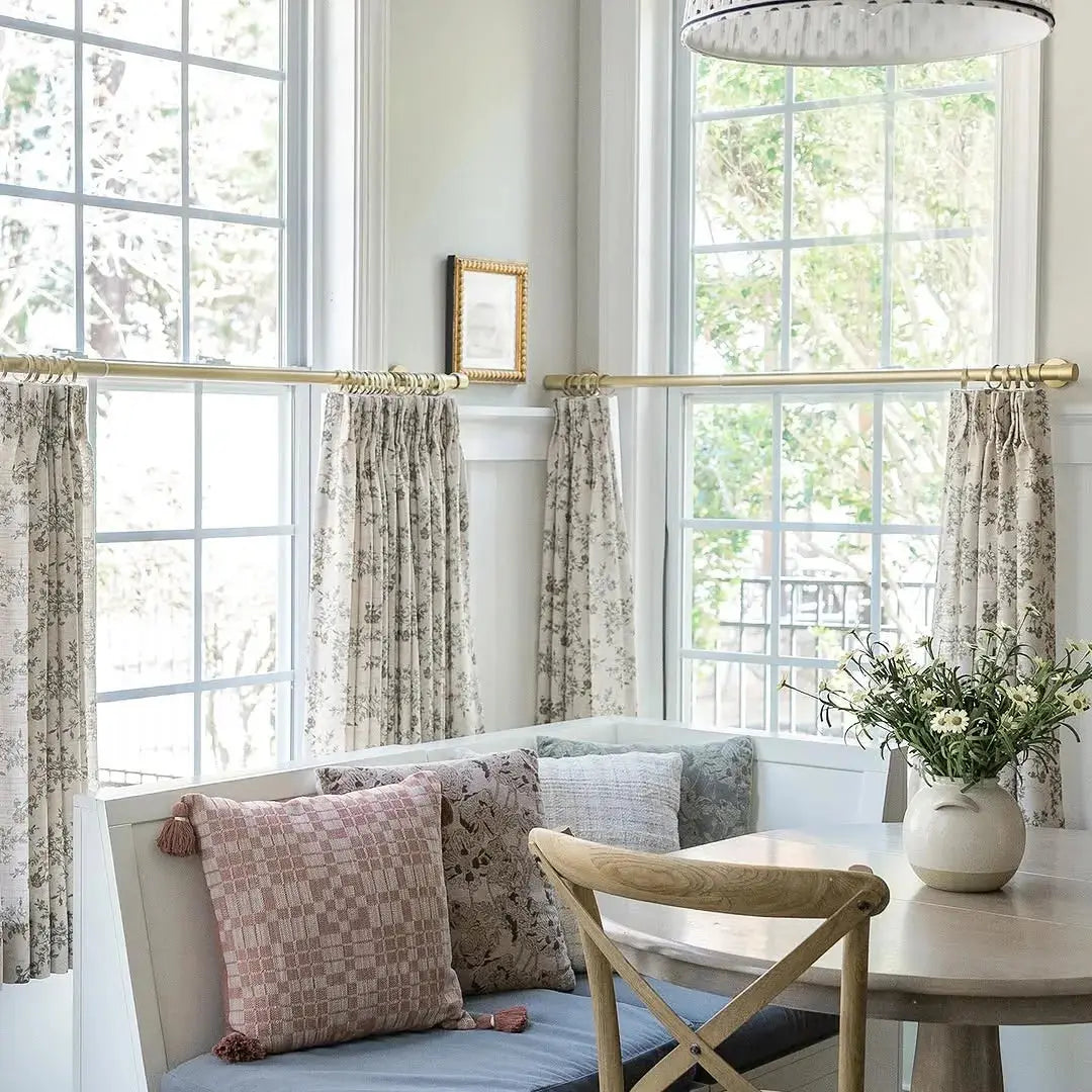Sara Le Print Linen Pleated Cafe Curtains?-TWOPAGES
