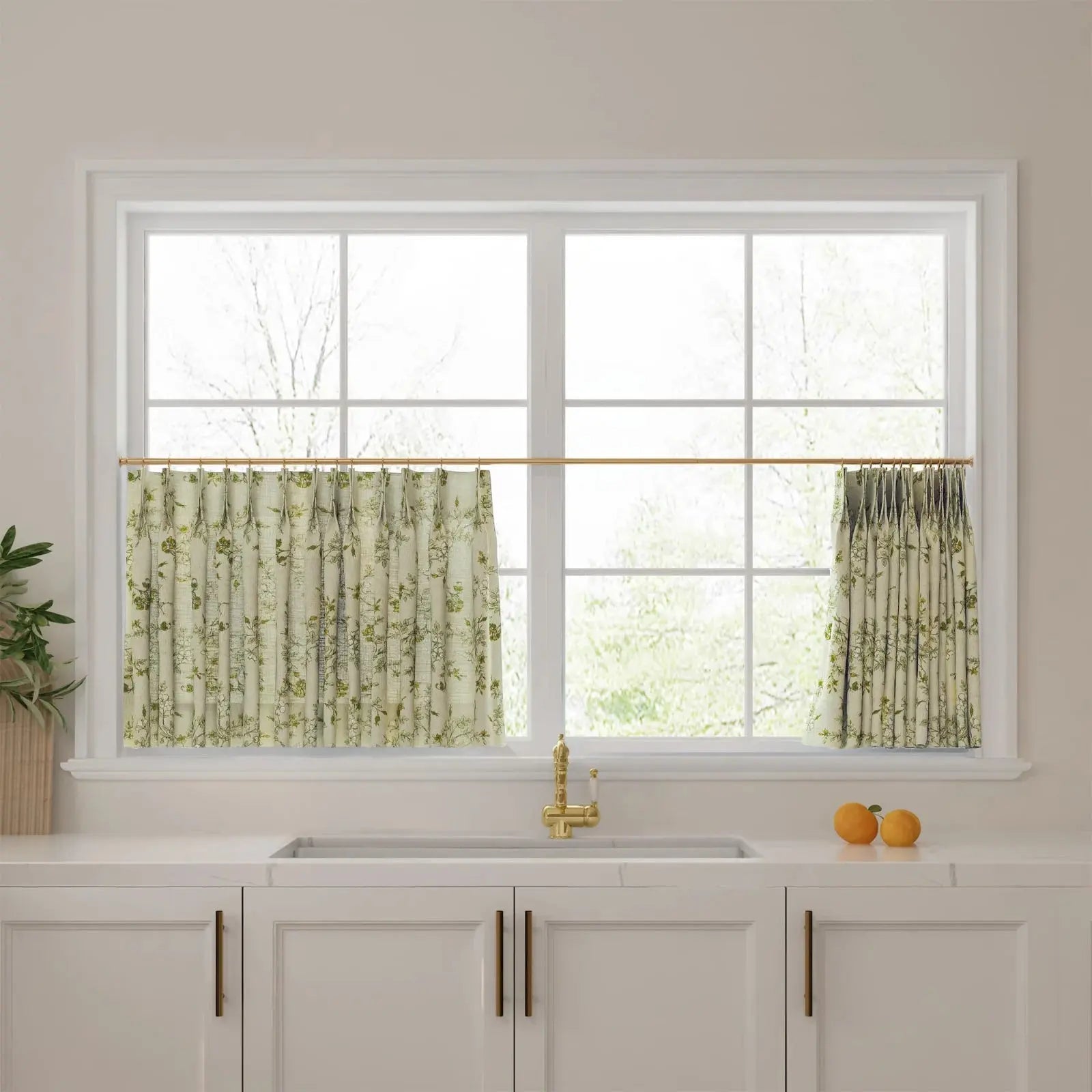 Sara Le Print Linen Pleated Cafe Curtains?-TWOPAGES
