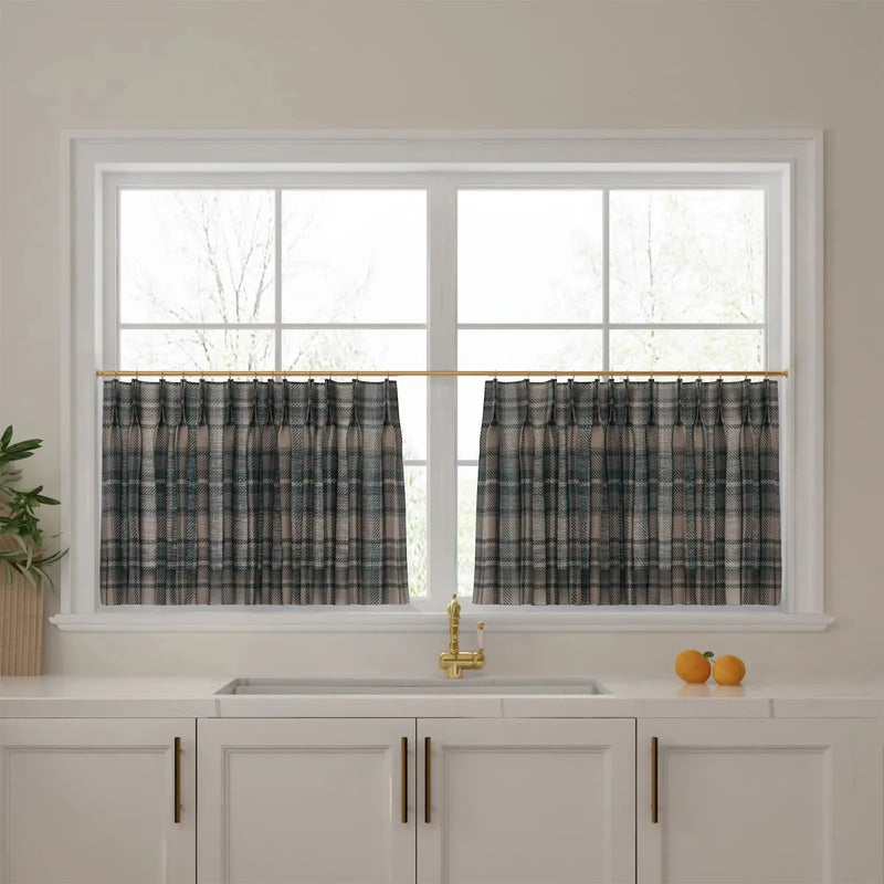 Sara Le Print Linen Pleated Cafe Curtains?-TWOPAGES