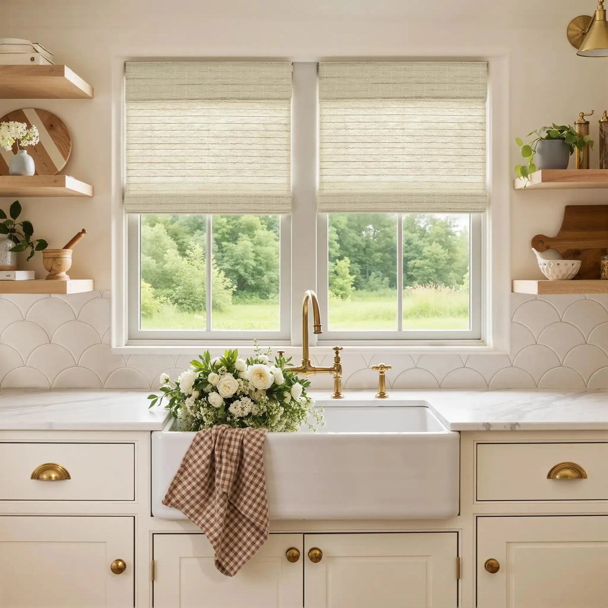 Rae Natural Ramie Jute Woven Wood Shades - Series W- -TWOPAGES CURTAINS