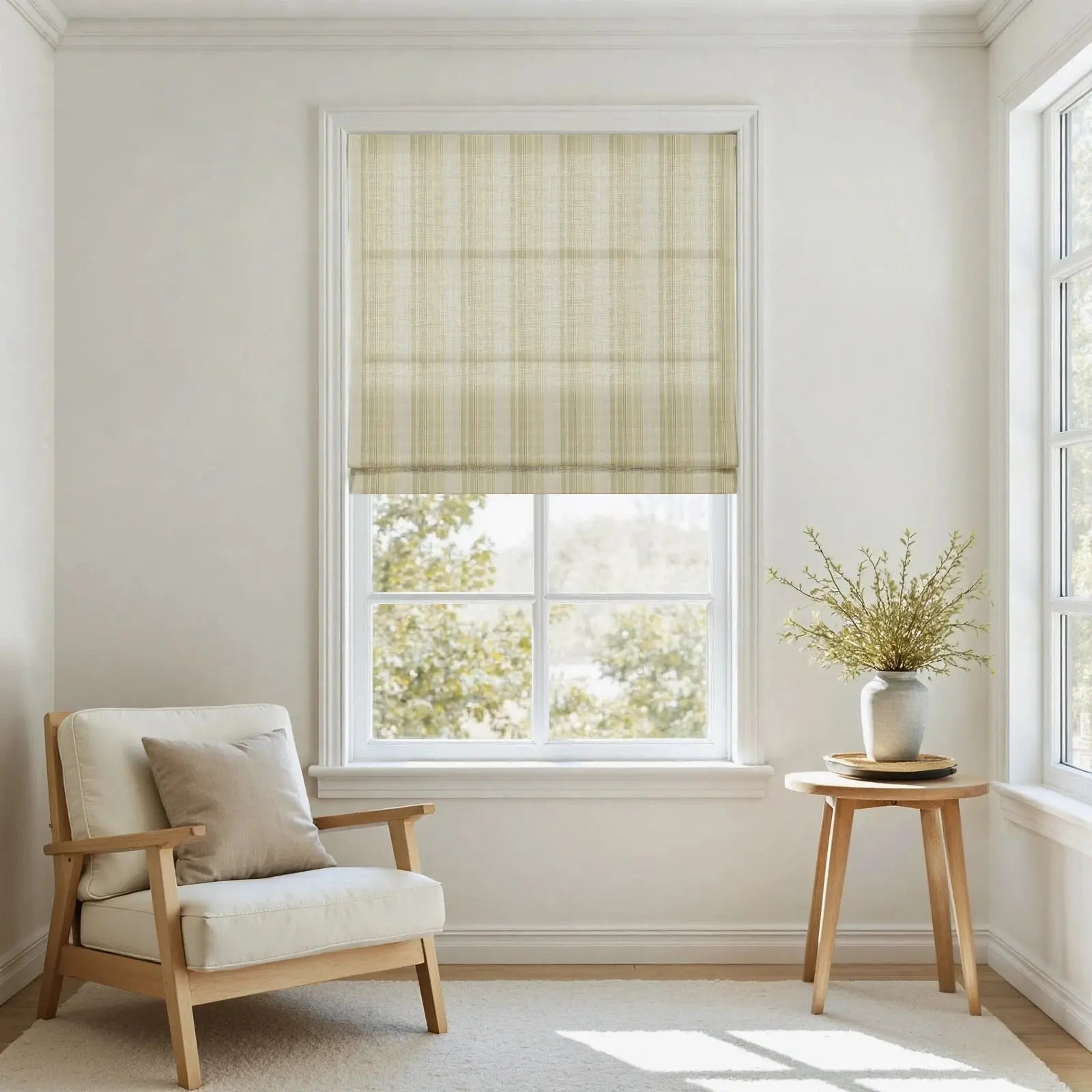 Rebecca Hughes Pattern Cotton Roman Shade Cordless- -TWOPAGES