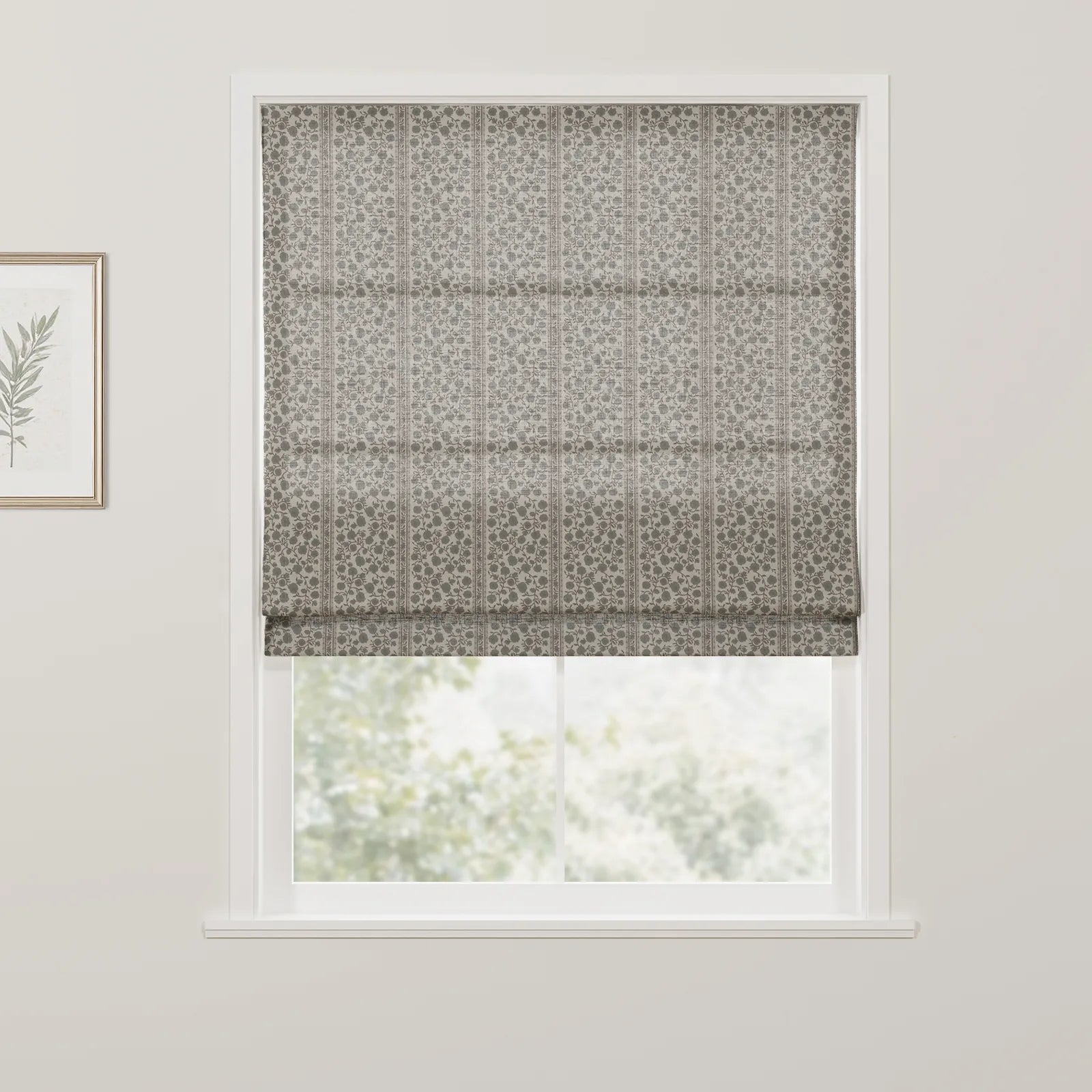 Rebecca Hughes Pattern Cotton Roman Shade Cordless- -TWOPAGES