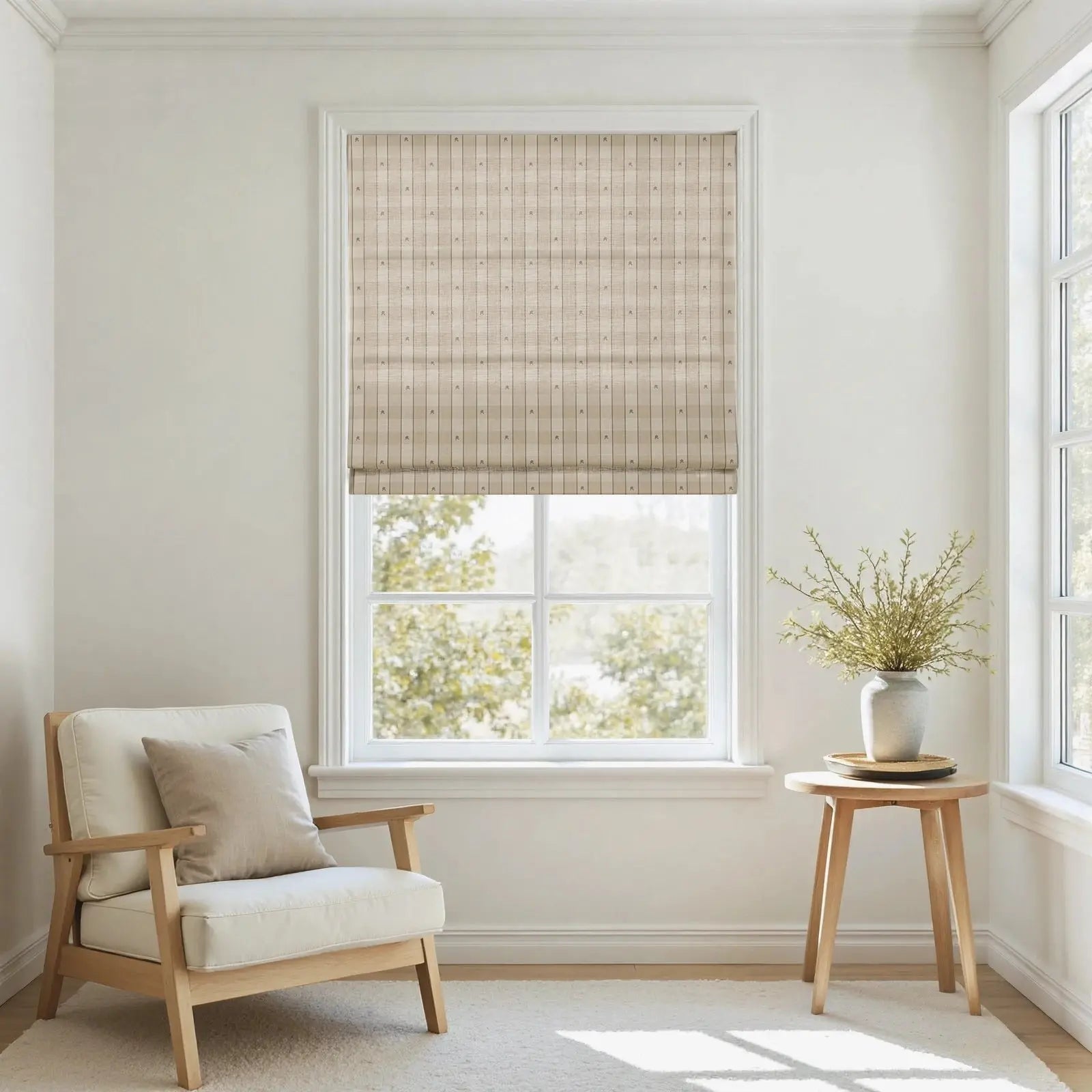 Rebecca Hughes Pattern Cotton Roman Shade Cordless- -TWOPAGES