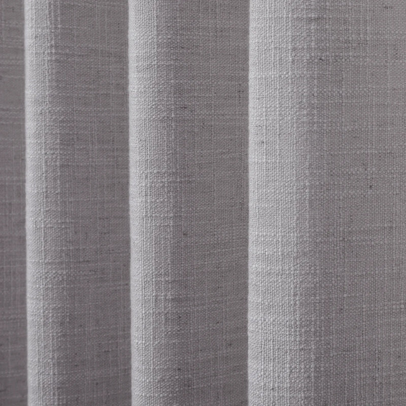 Rock Grey Liz linen curtains in a close room detail highlighting the linen texture and colour