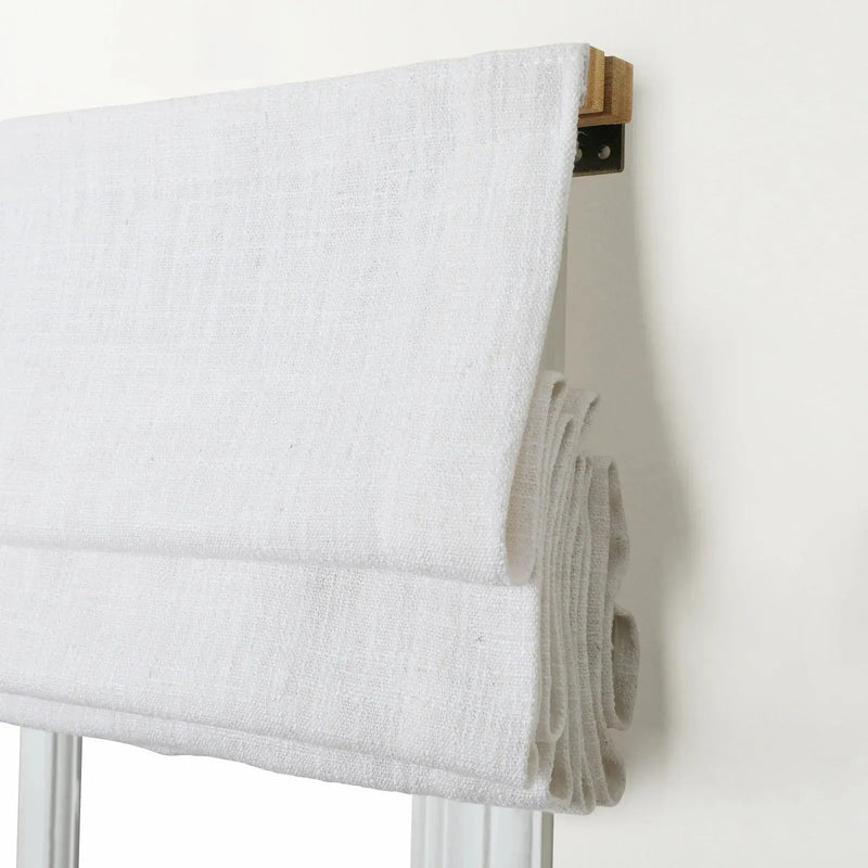 Liz Linen Roman Shade Cordless - Wooden Headrail TWOPAGES