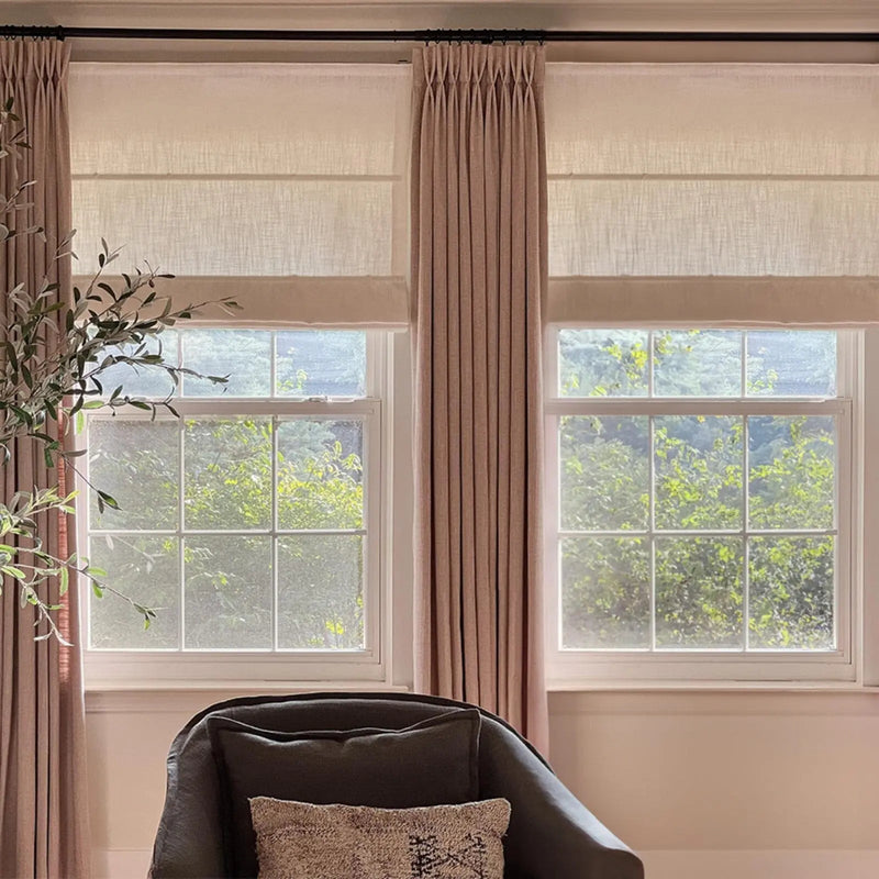Jawara Linen Cotton Roman Shade Cordless TWOPAGES