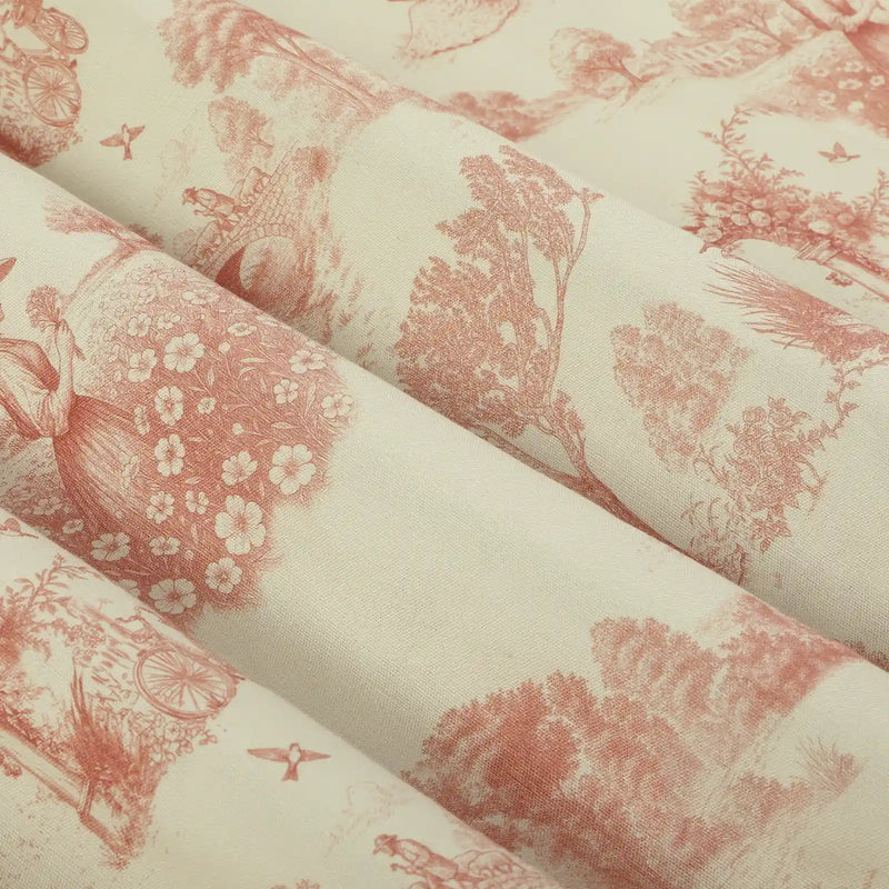 MS. MAVERICK MUSE x TWOPAGES Pastoral Printed Linen Cotton Pleated Curtains