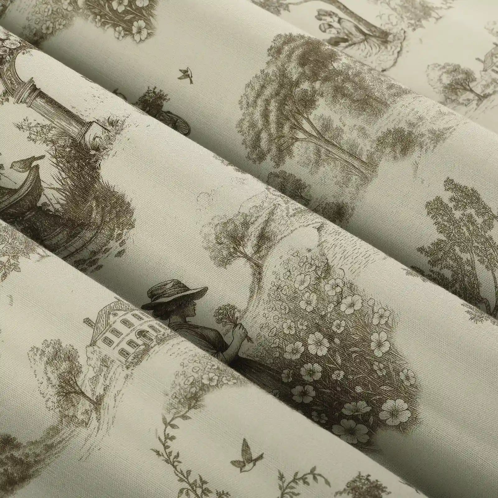 MS. MAVERICK MUSE x TWOPAGES Pastoral Printed Linen Cotton Pleated Curtains