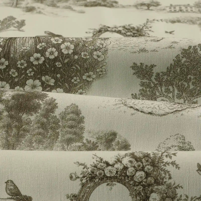 MS. MAVERICK MUSE x TWOPAGES Pastoral Printed Linen Cotton Pleated Curtains