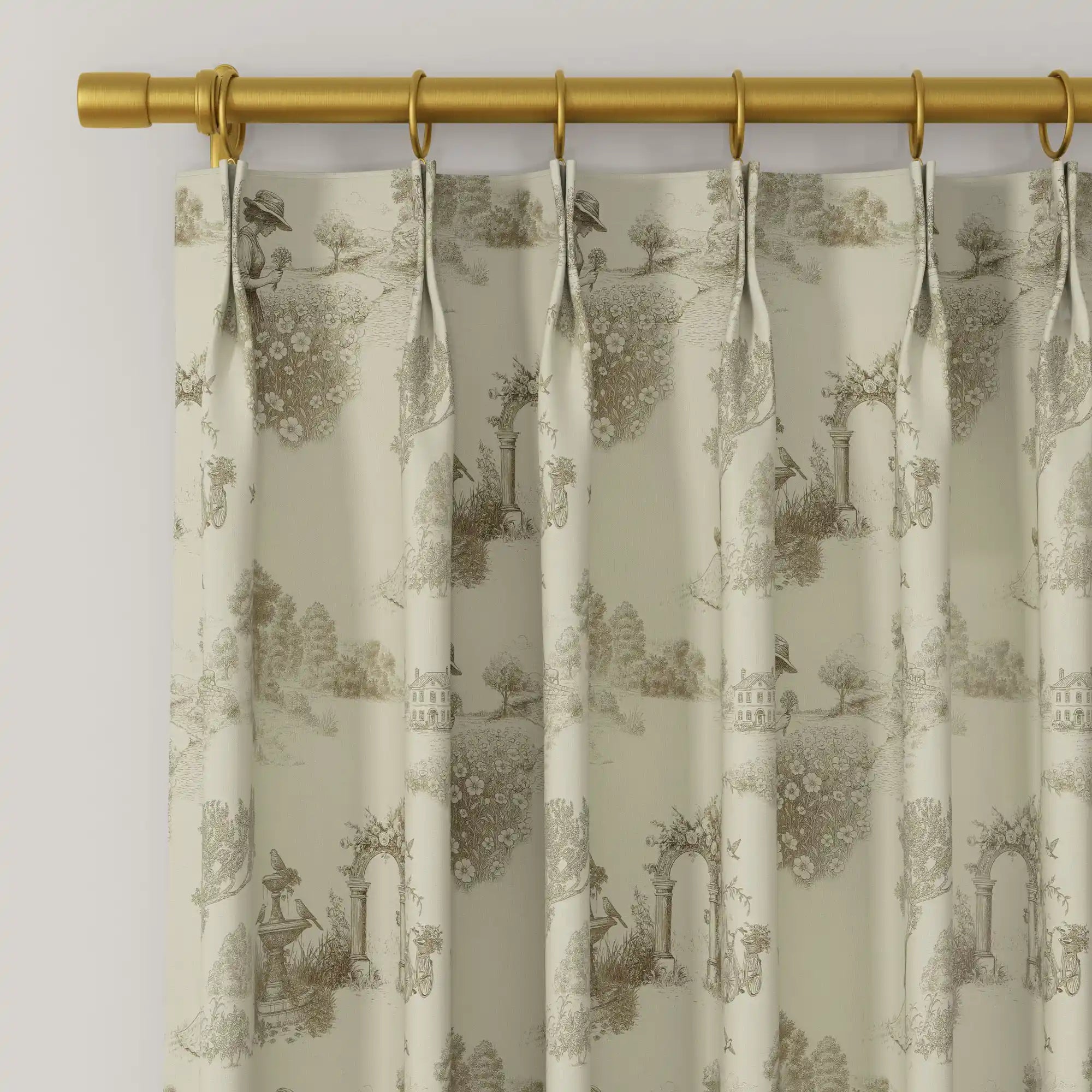 MS. MAVERICK MUSE x TWOPAGES Pastoral Printed Linen Cotton Pleated Curtains