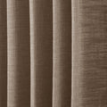 Rust Brown Liz Linen Pleated Curtains dense linen weave shown in deep vertical folds