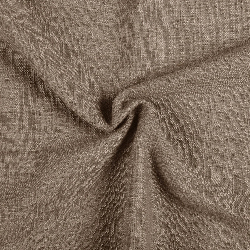 Rust Brown Liz Linen Pleated Curtains soft linen weave gathered into a spiral close-up