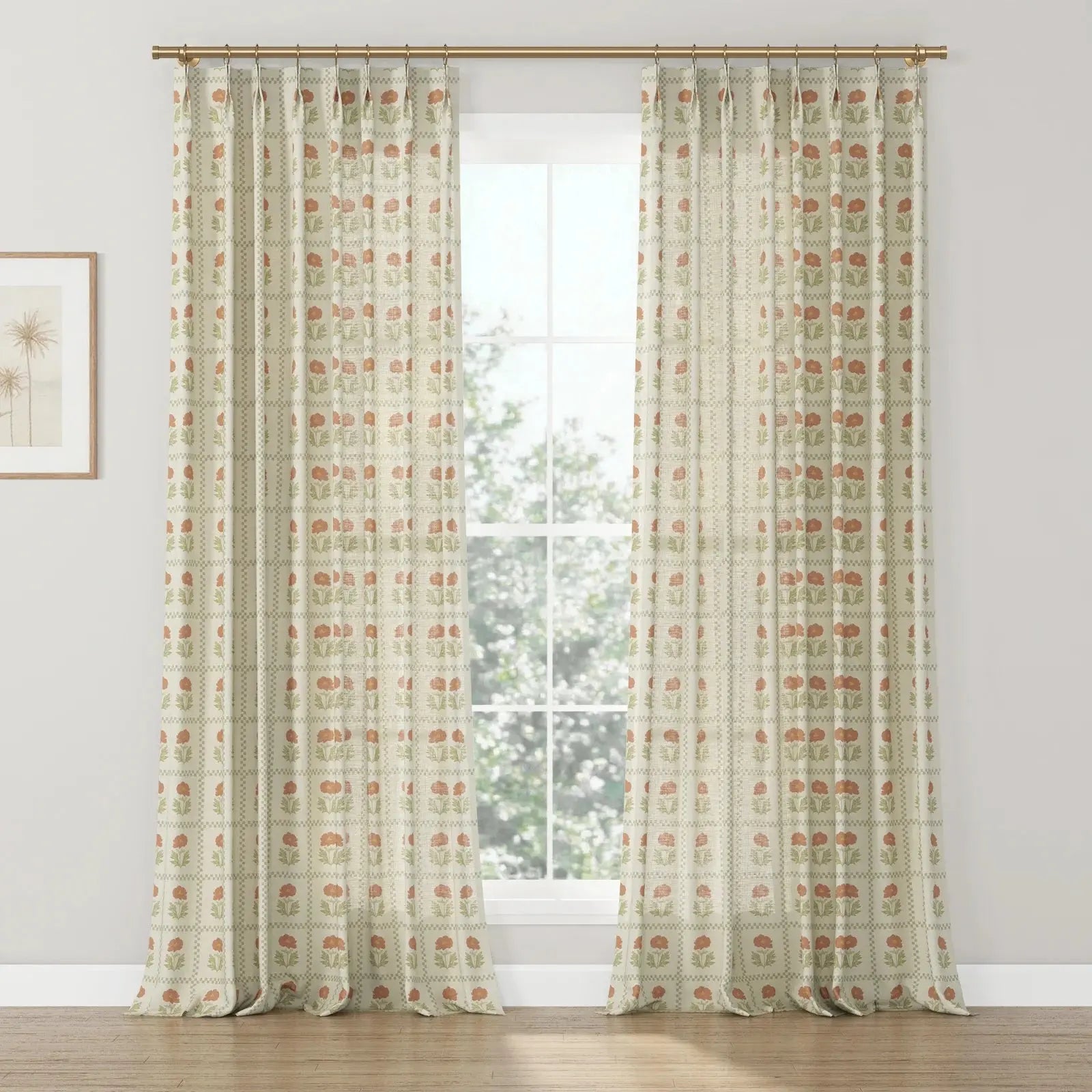 Sabrina Ramkhelawan Canyon Grove Cotton Print Drapery Pleated-?-TWOPAGES CURTAINS