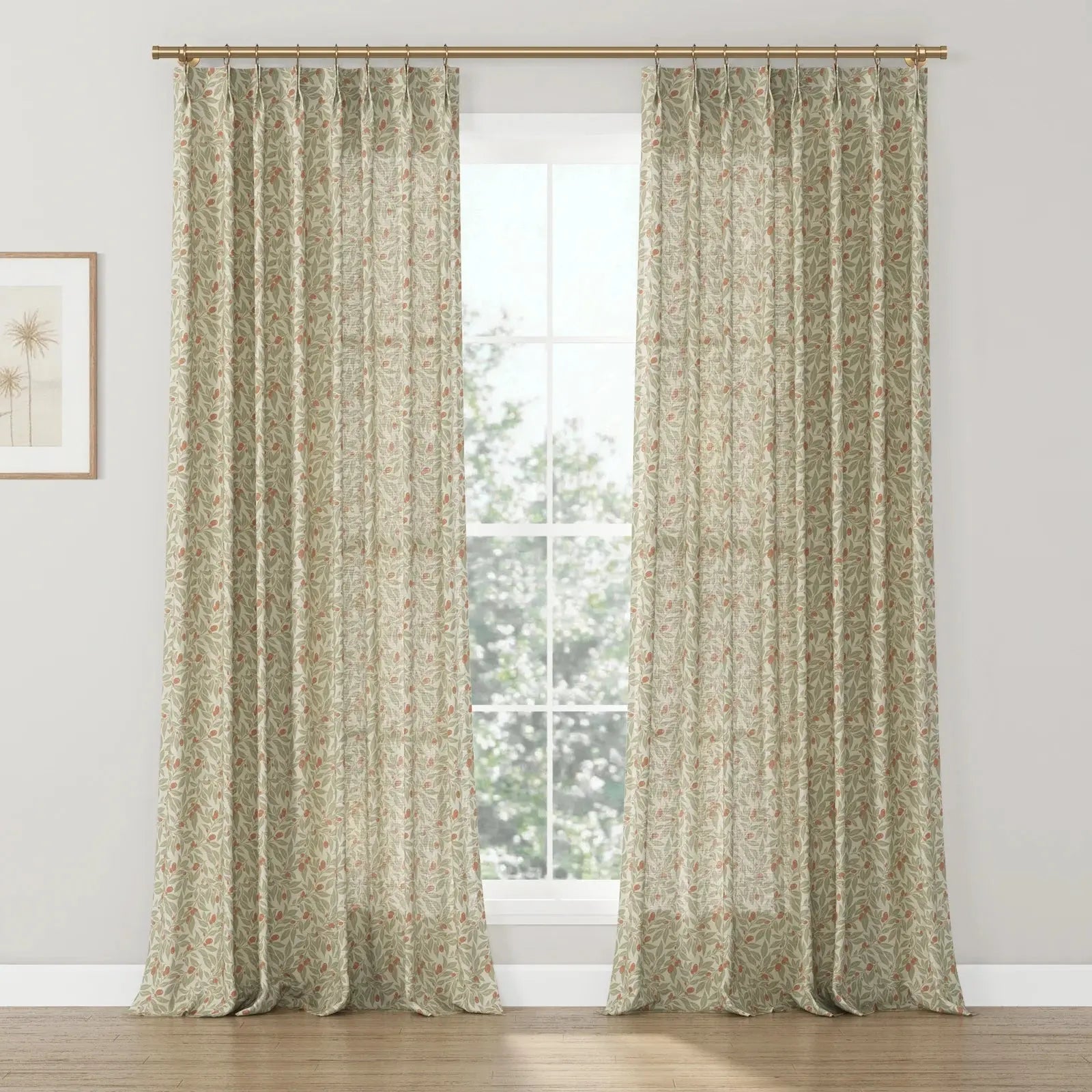Sabrina Ramkhelawan Canyon Grove Cotton Print Drapery Pleated-?-TWOPAGES CURTAINS