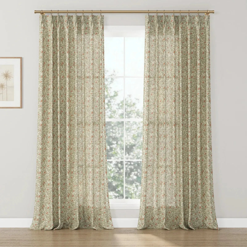 Sabrina Ramkhelawan Canyon Grove Cotton Print Drapery Pleated-?-TWOPAGES CURTAINS