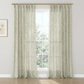 Leah Nicole Garden Botanical Cotton Print Drapery Pleated- -TWOPAGES