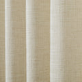 Sand Beige Liz Linen Pleated Curtains semi-sheer linen weave shown in vertical folds