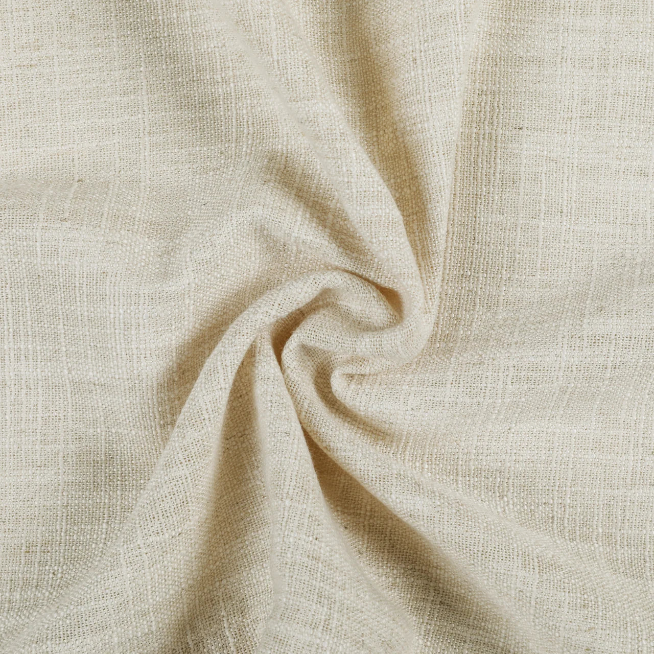 Sand Beige Liz Linen Pleated Curtains soft linen weave gathered into a spiral close-up