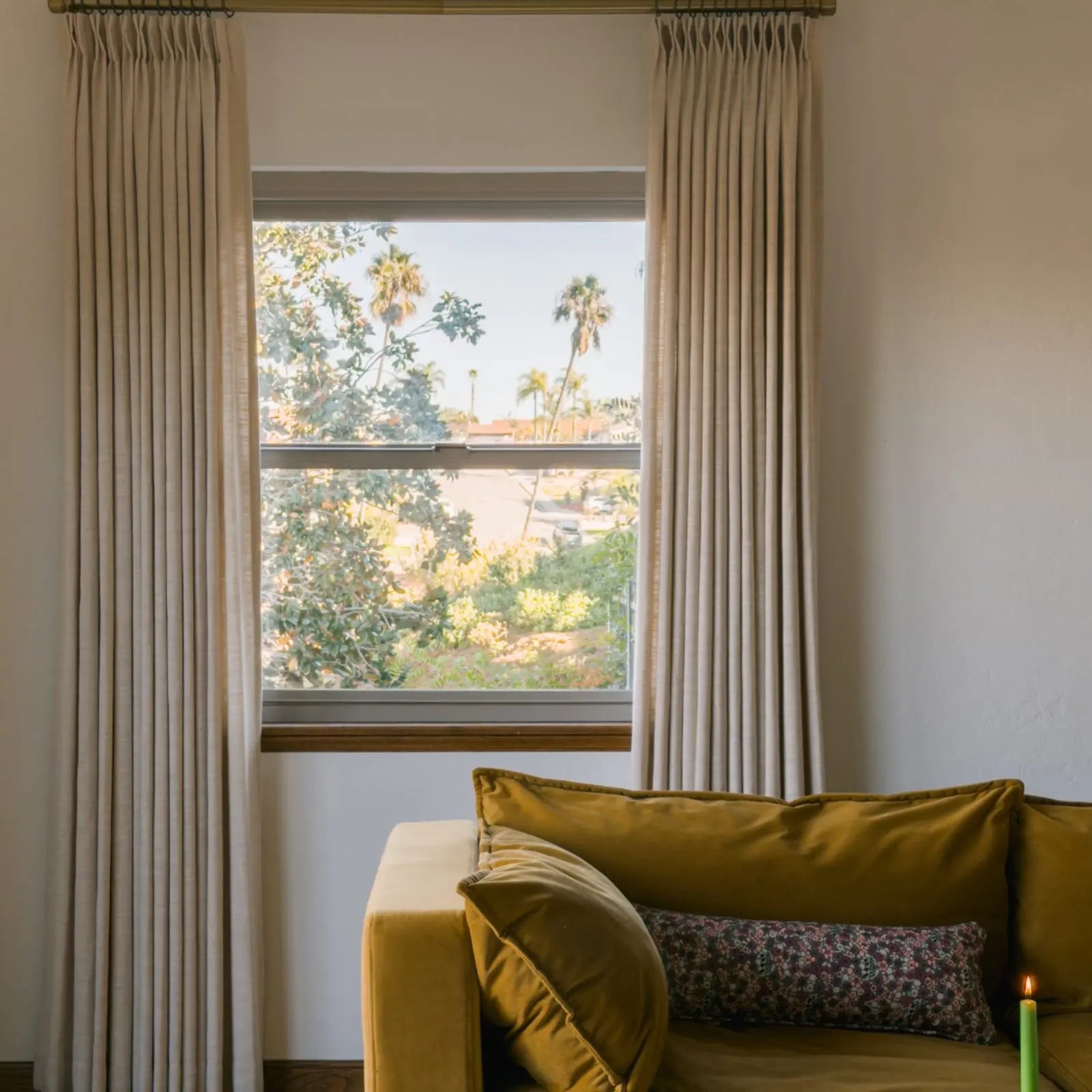 Liz Linen Blackout Curtains Pleated Drapery- -TWOPAGES