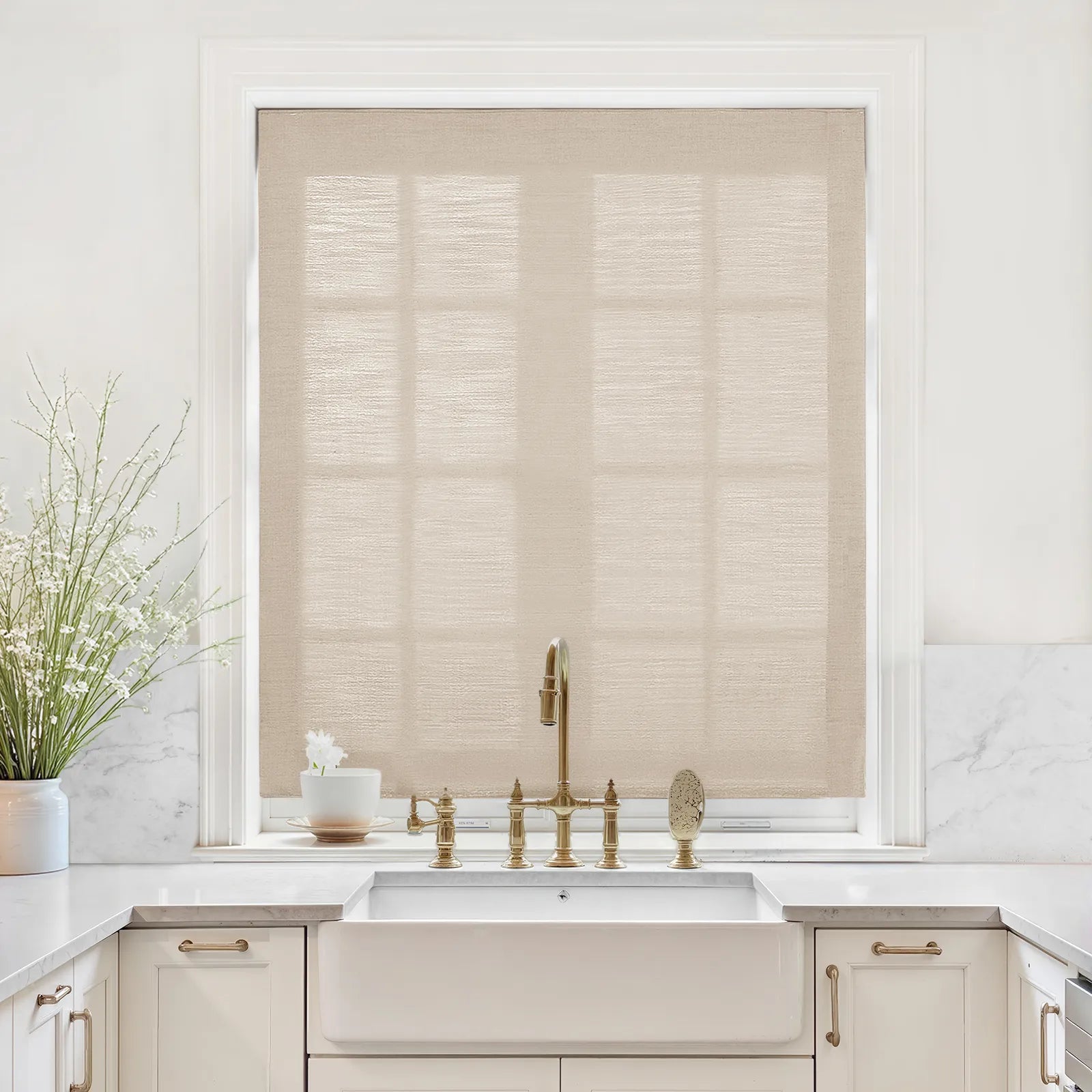 Liz Linen Relaxed Roman Blind Cord Lift