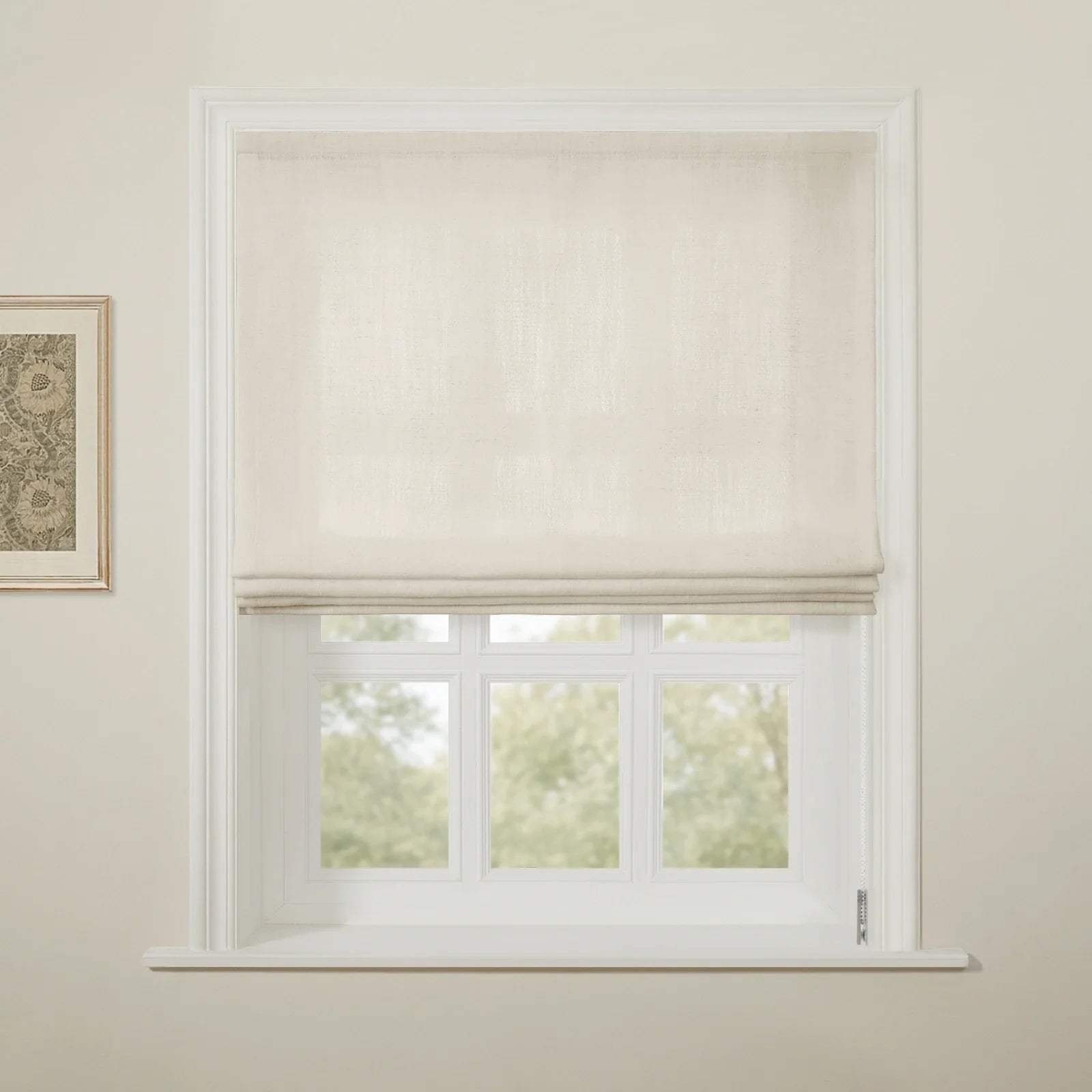 Liz Linen Flat Roman Blind Cord Lift