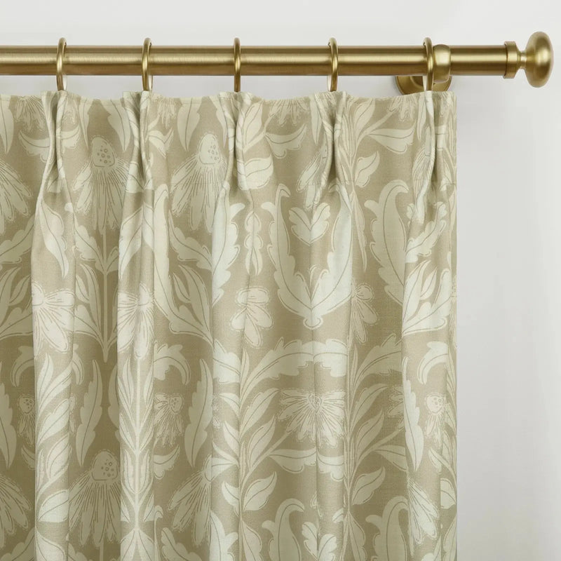 Leah Berin Garden Botanical Cotton Print Drapery Pleated- -TWOPAGES