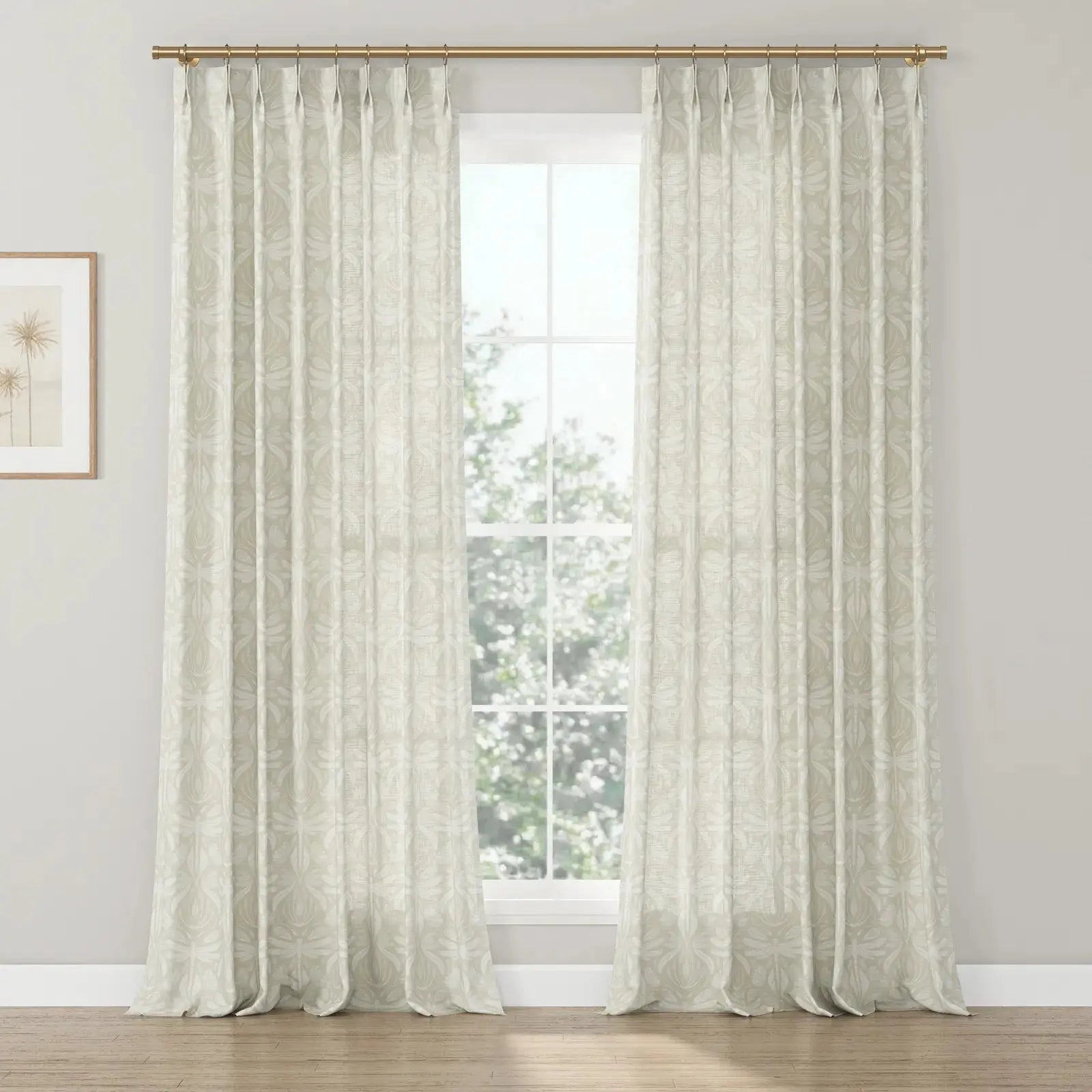 Kate Frost Pattern Cotton Drapery Pleated- -TWOPAGES
