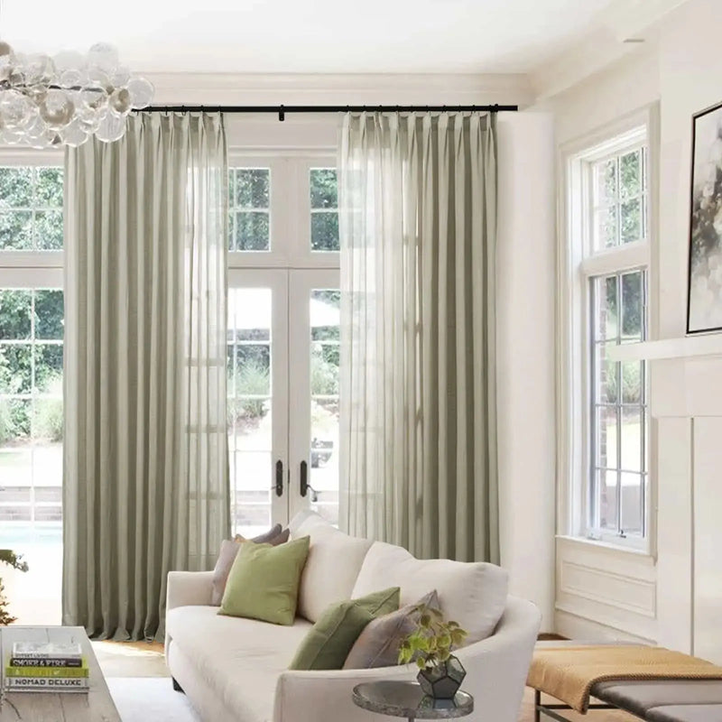 Flynn Airy Lightweight Sheer Curtain Pleated?-TWOPAGES
