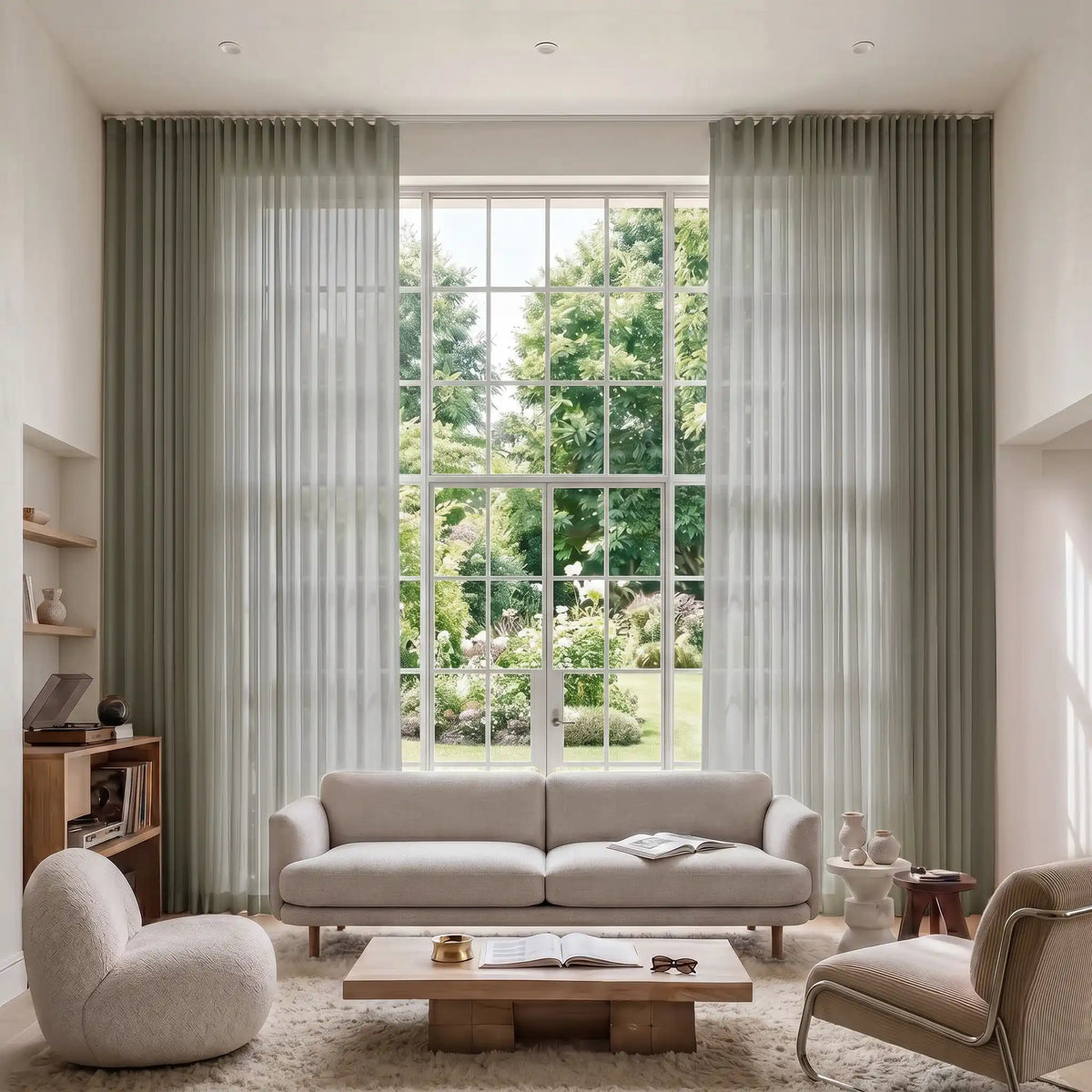 Flynn Voile Wave Curtains with Belt Hook - Leo Track