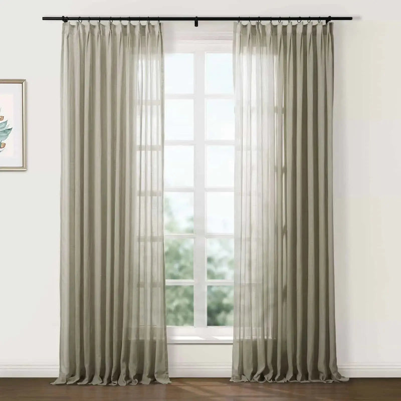 Flynn Airy Lightweight Sheer Curtain Pleated?-TWOPAGES