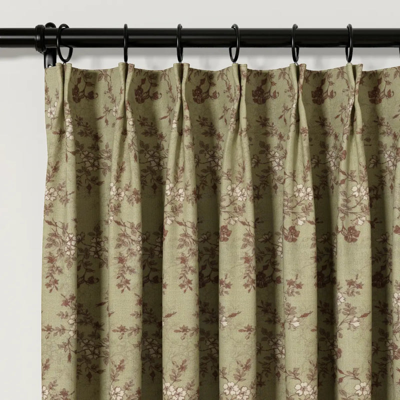 Sara Le Print Linen Cafe Curtains Pleated?-TWOPAGES