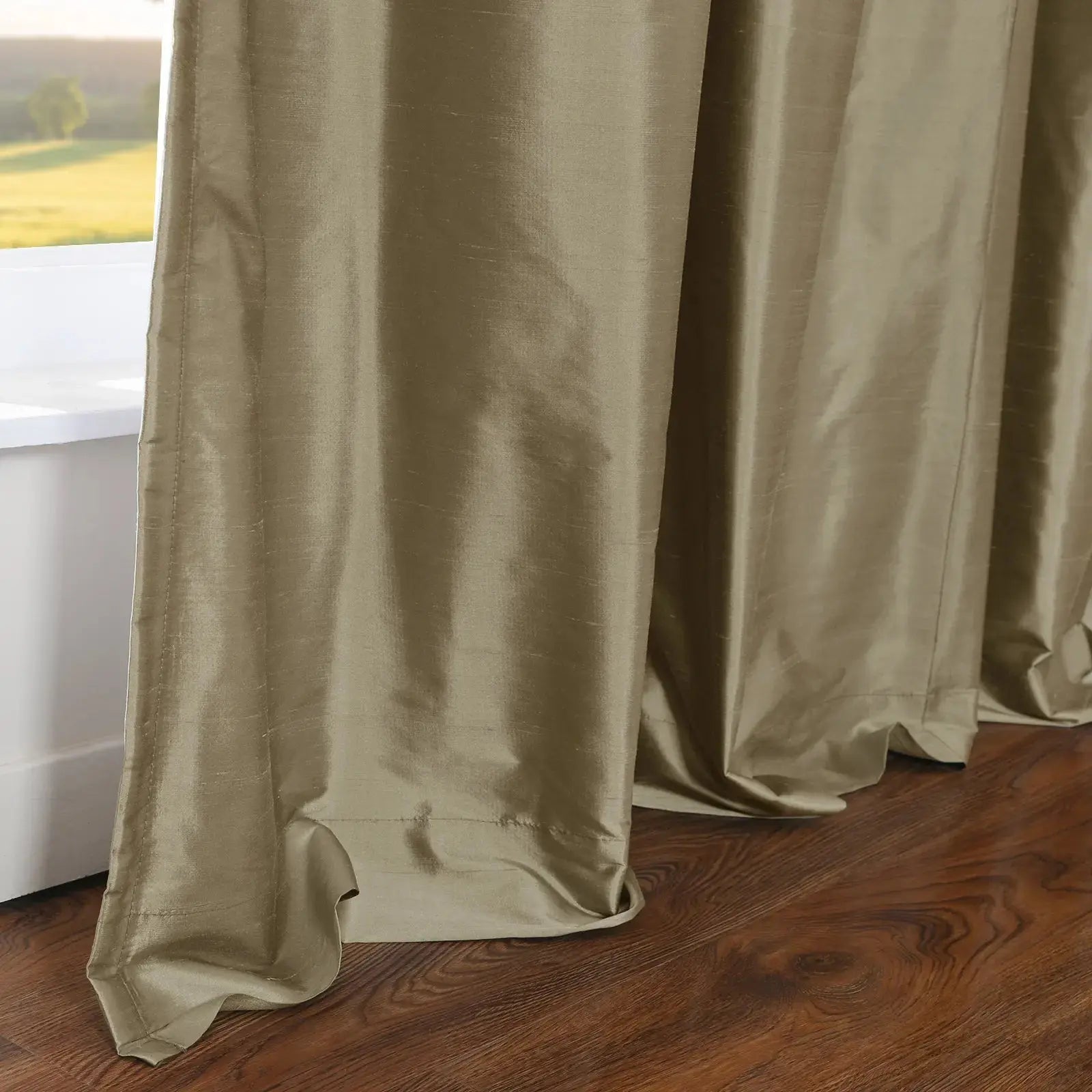 Selman Dupioni Silk Curtain Pleated?-TWOPAGES
