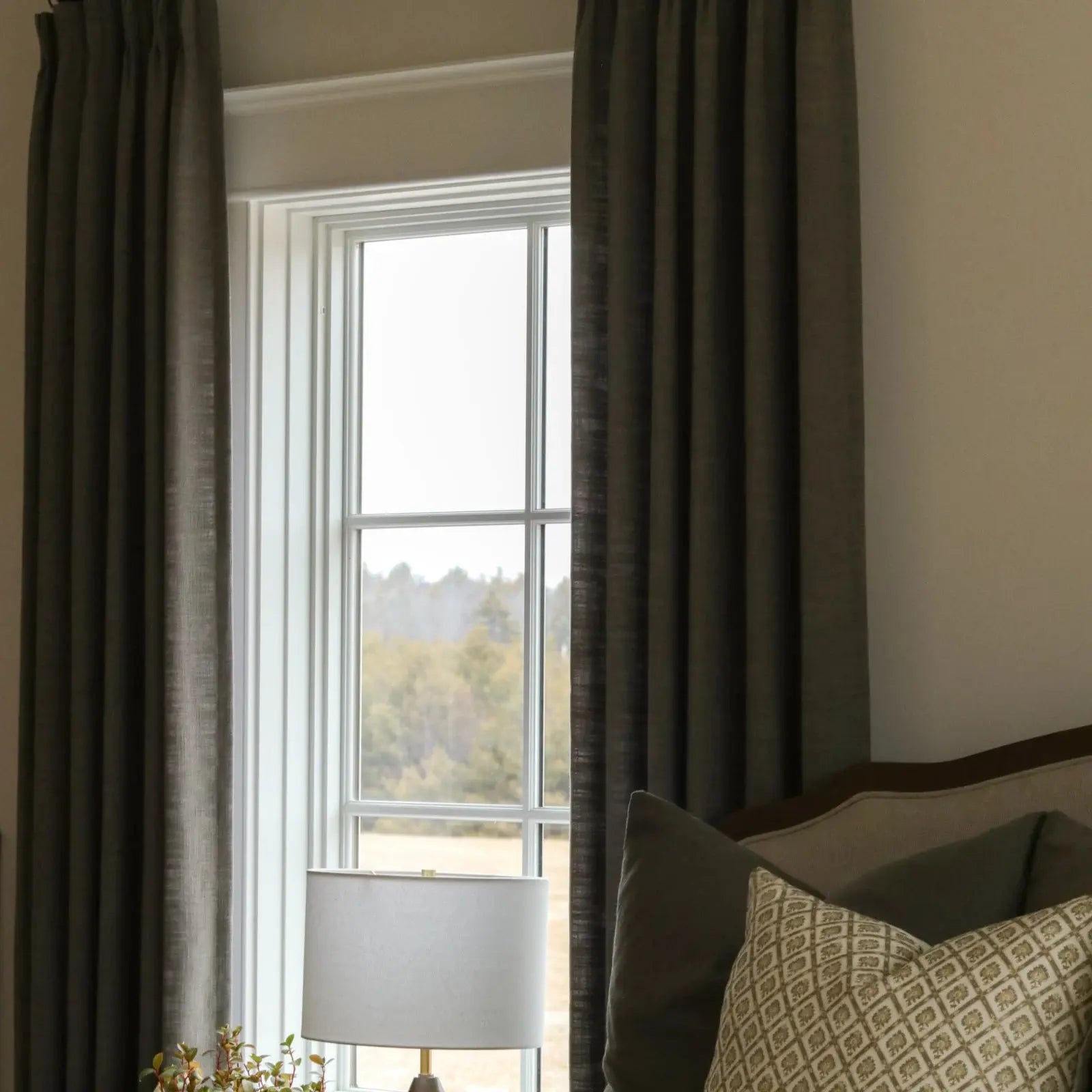 Liz Linen Blackout Curtains Pleated Drapery- -TWOPAGES