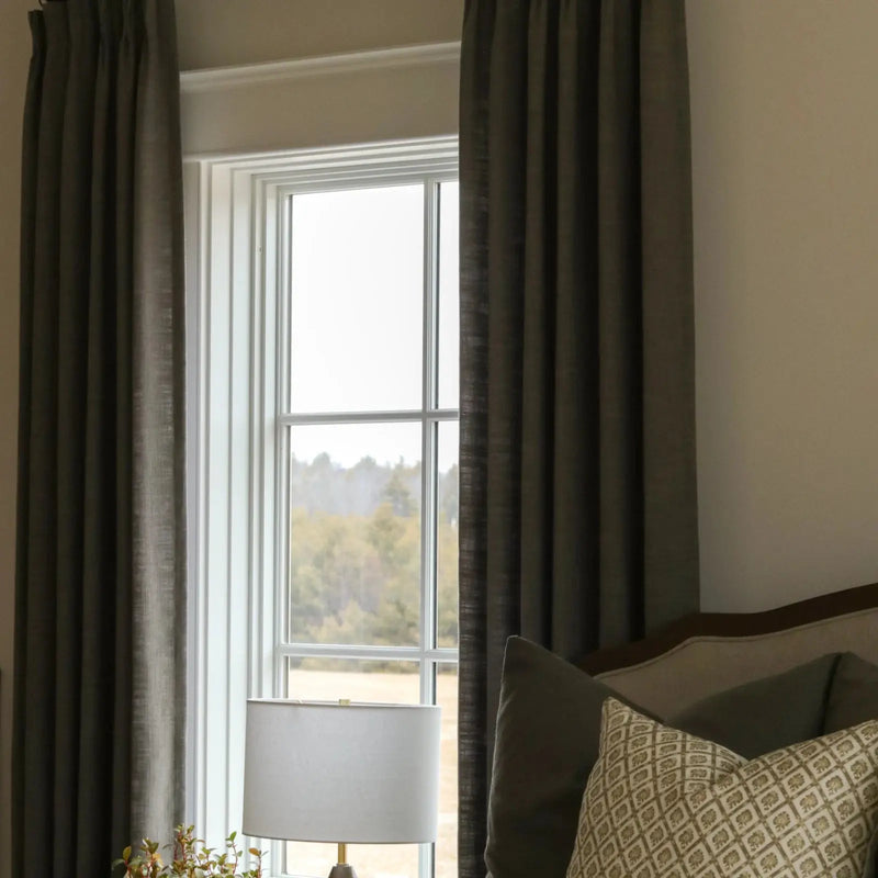 Liz Linen Blackout Curtains Pleated Drapery- -TWOPAGES