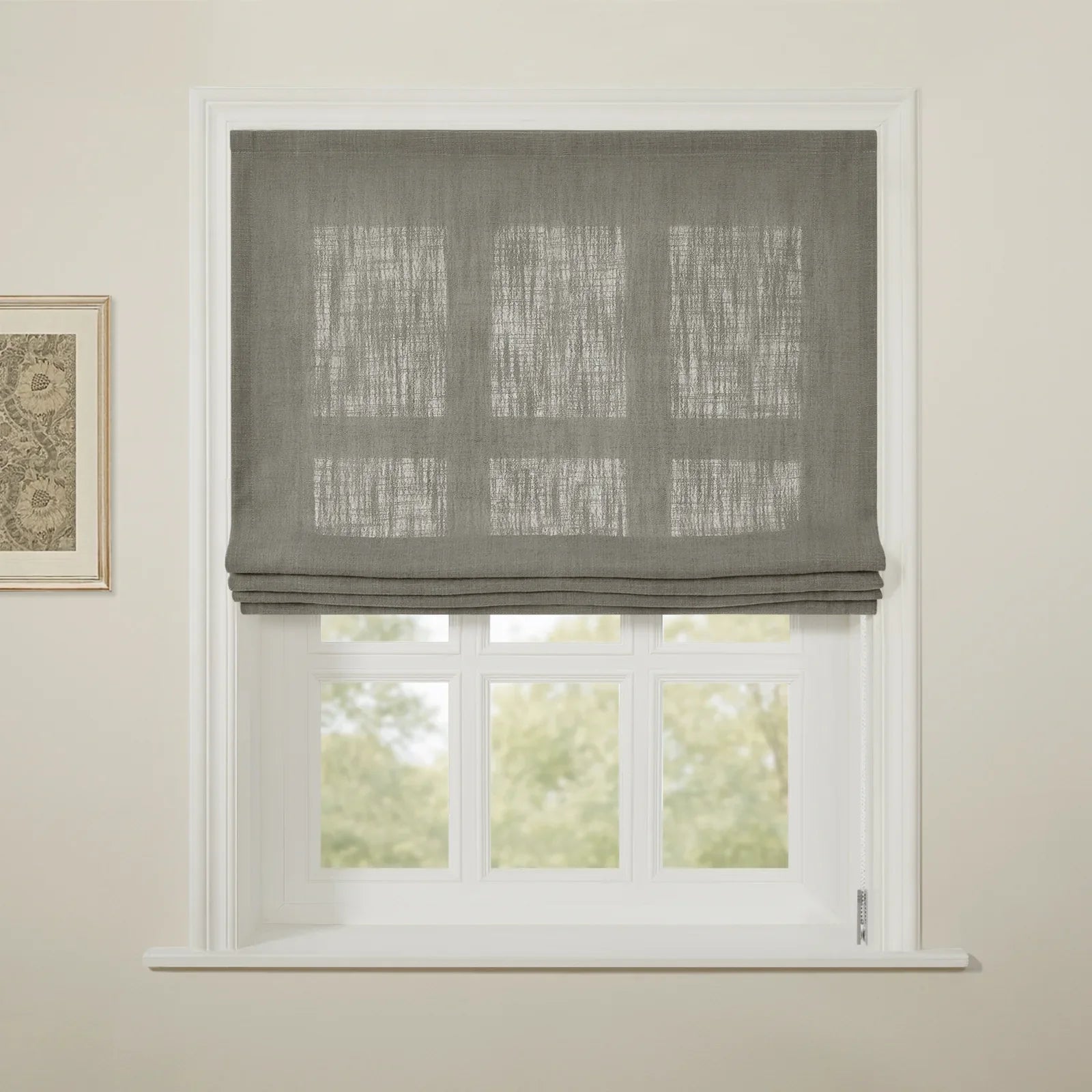 Liz Linen Flat Roman Blind Cord Lift