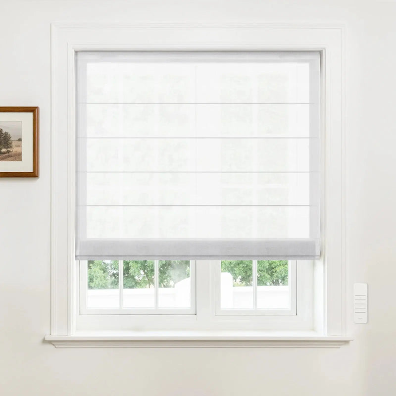 Alvin Motorized Sheer Light Filtering Roman Blind?-TWOPAGES