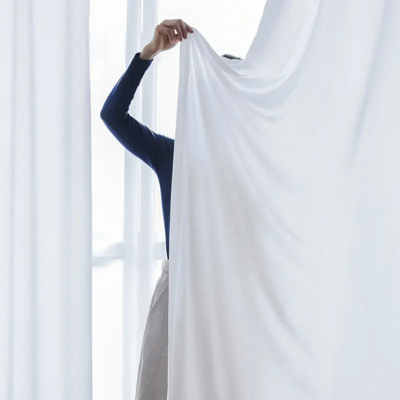 Florida Embossed White Semi Sheer Curtain Pleated TWOPAGES