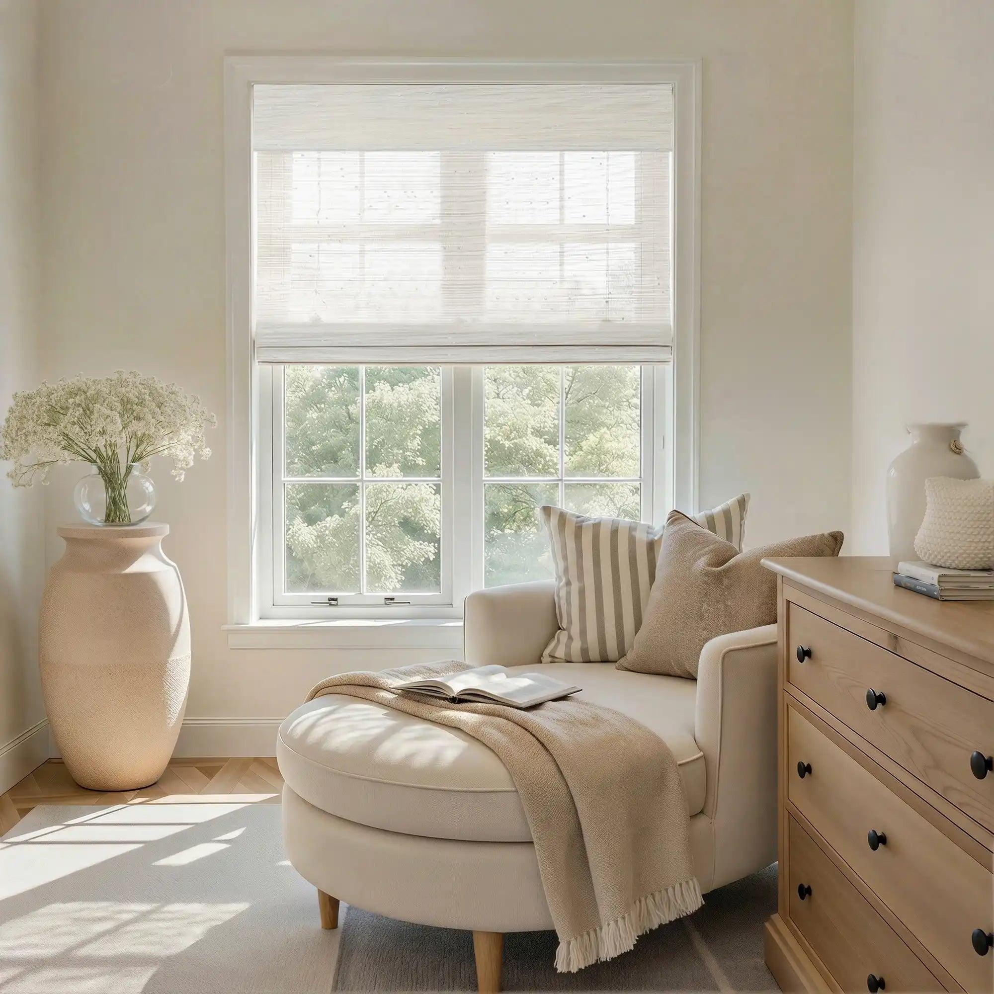 Rae Natural Ramie Jute Woven Wood Blinds - Series D-?-TWOPAGES CURTAINS