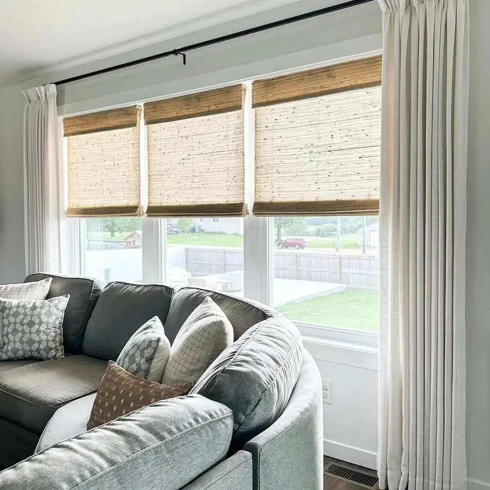 Natural Ramie Bamboo Woven Blind - Beige?-TWOPAGES CURTAINS
