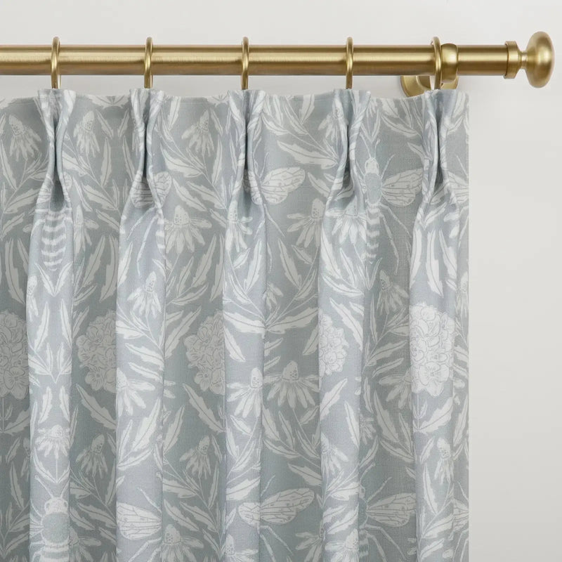 Leah Berin Garden Botanical Cotton Print Drapery Pleated- -TWOPAGES