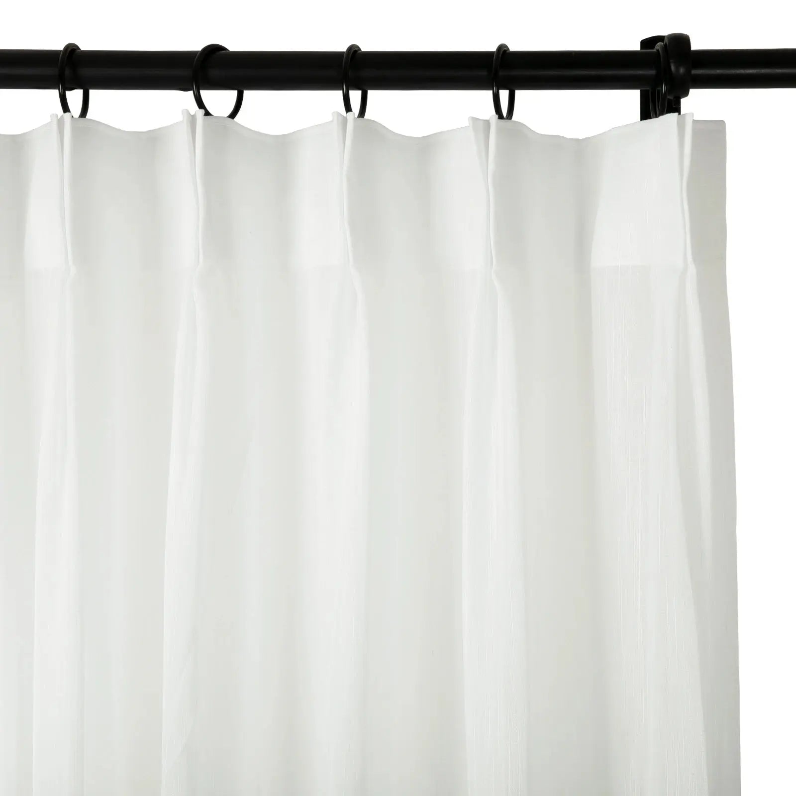 Florida Embossed White Semi Sheer Curtain Pleated?-TWOPAGES
