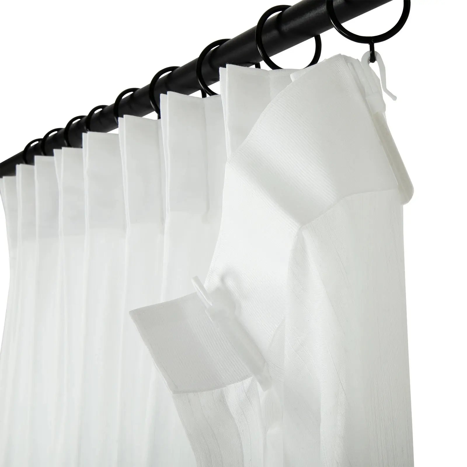 Florida Embossed White Semi Sheer Curtain Pleated?-TWOPAGES