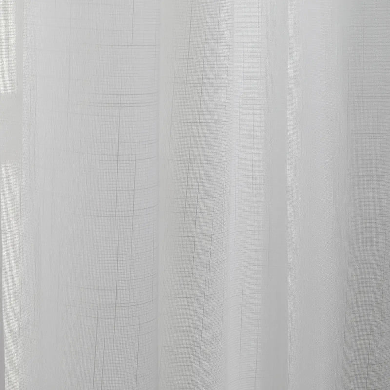 Florida Embossed White Semi Sheer Curtain Pleated?-TWOPAGES