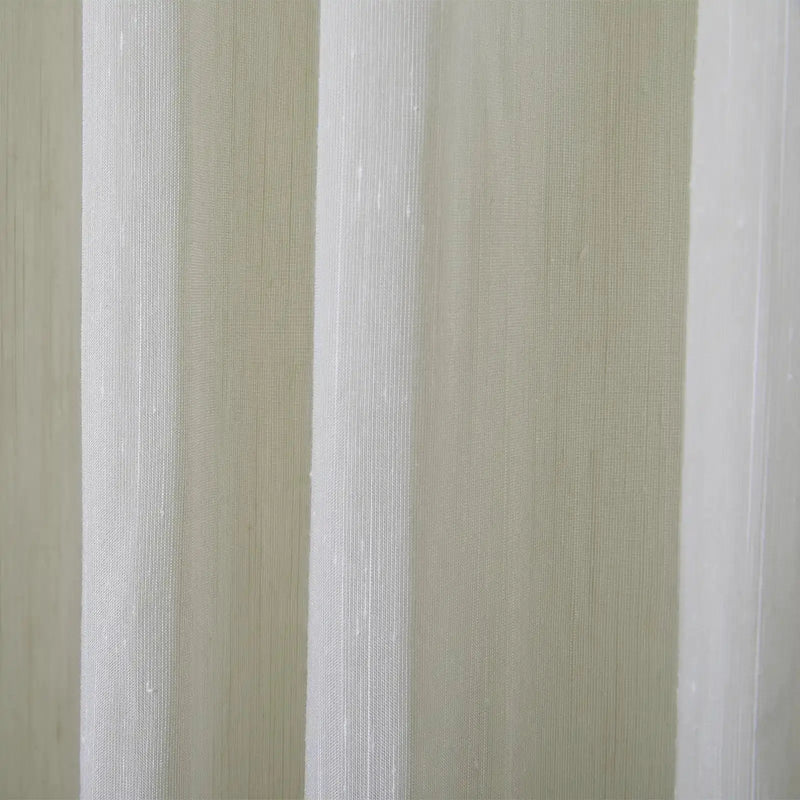 Florida Embossed White Semi Sheer Curtain Pleated?-TWOPAGES